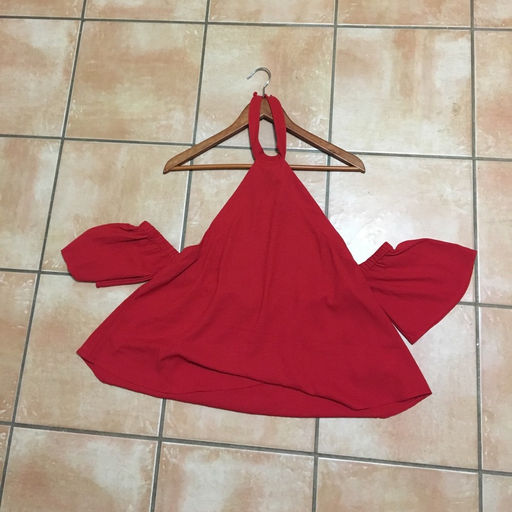 Red halter top